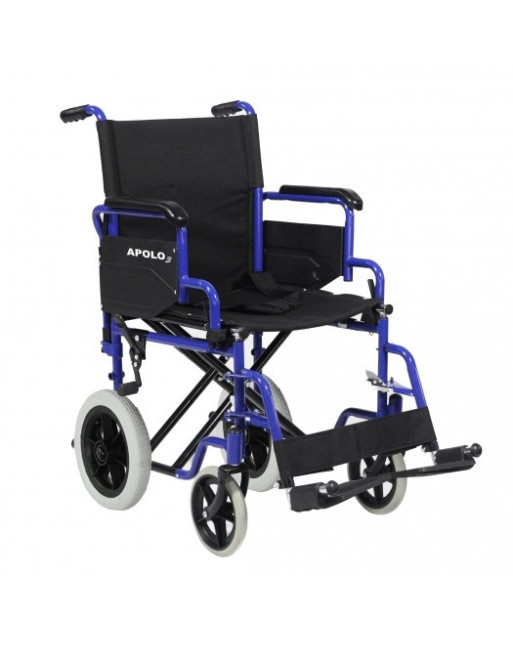 Cadeiras de rodas Manual em aço APOLO 3 (Versão trânsito - Rodas Traseiras 12'')