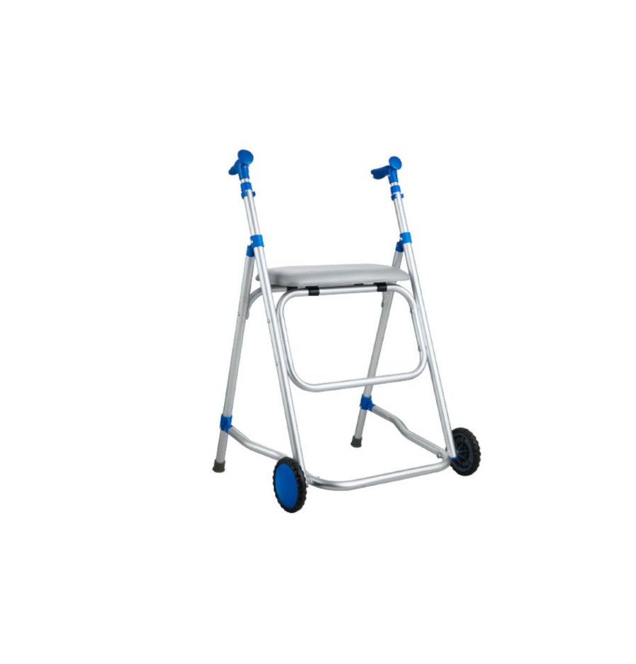 Andarilho Adulto (alumínio, encartável, c/ 2 rodas e assento) Andarilho Adulto (alumínio, encartável, c/ 2 rodas e assento)