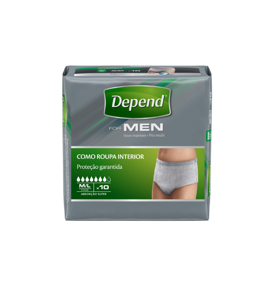 Pant/Cueca-Fralda Comfort -DEPEND MEN (Absorção Super) Pant/Cueca-Fralda Comfort -DEPEND MEN (Absorção Super)