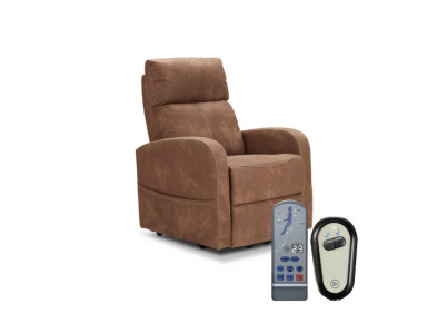 Poltrona Elétrica Reclinável New President (Reclinação, Elevação, 1 motor, travão, poli-pele, microfibra)